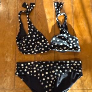 LOFT Black and White Polka Dot Bikini